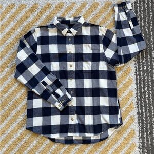 LL Bean Blue & White Flannel Shirt